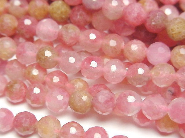 [Video] High Quality! Rhodonite Silica AA++ 128Faceted Round 6mm half or 1strand beads (aprx.15inch/36cm)