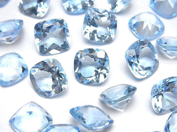 [Video]High Quality Sky Blue Topaz AAA- Loose stone Square Faceted 10x10mm 1pc