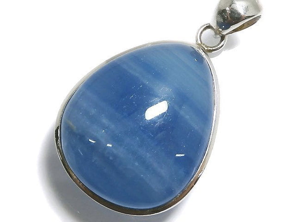[Video][One of a kind] Natural Blue Calcite AAA Pendant Silver925 NO.24