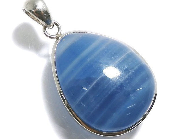 [Video][One of a kind] Natural Blue Calcite AAA Pendant Silver925 NO.28