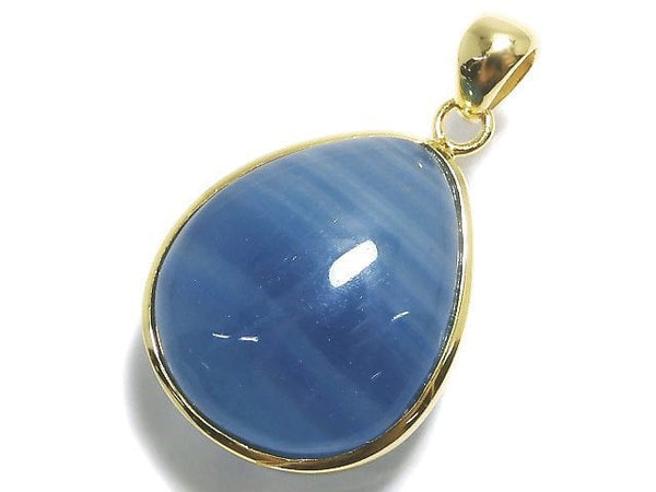 [Video][One of a kind] Natural Blue Calcite AAA Pendant 18KGP NO.31