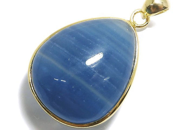 [Video][One of a kind] Natural Blue Calcite AAA Pendant 18KGP NO.36