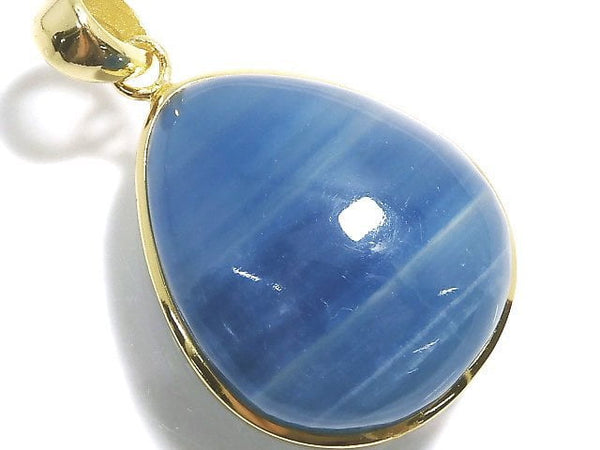 [Video][One of a kind] Natural Blue Calcite AAA Pendant 18KGP NO.40