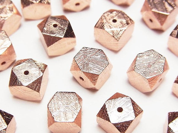 [Video]Meteorite (Muonionalusta) Cube Shape 6mm,8mm,10mm Pink Gold 1pc