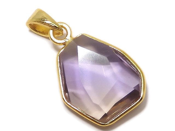 [Video][One of a kind] High Quality Ametrine AAA- Faceted Pendant 18KGP NO.212