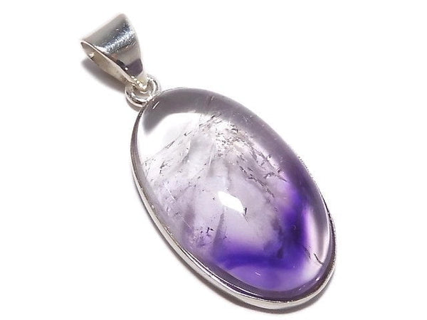 [Video][One of a kind] High Quality Bi-color Amethyst AAA- Pendant Silver925 NO.45