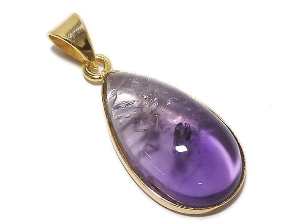 [Video][One of a kind] High Quality Bi-color Amethyst AAA- Pendant 18KGP NO.50