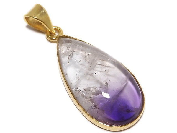 [Video][One of a kind] High Quality Bi-color Amethyst AAA- Pendant 18KGP NO.55