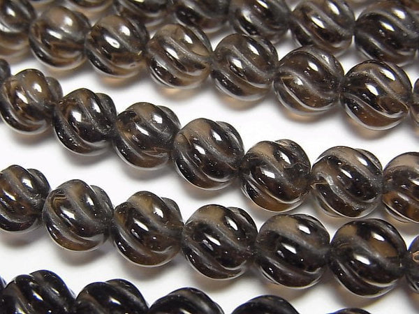 Smoky Quartz AA+ Round 7mm S line Twist [Dark color] half or 1strand beads (aprx.15inch/38cm)