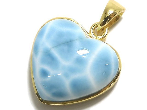 [Video][One of a kind] High Quality Larimar Pectolite AAA Pendant 18KGP NO.96