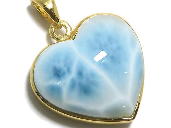 [Video][One of a kind] High Quality Larimar Pectolite AAA Pendant 18KGP NO.99