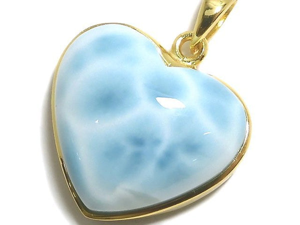 [Video][One of a kind] High Quality Larimar Pectolite AAA Pendant 18KGP NO.100