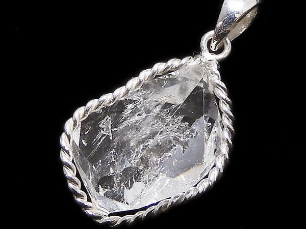 [Video][One of a kind] NYHerkimer Diamond Pendant Silver925 NO.31
