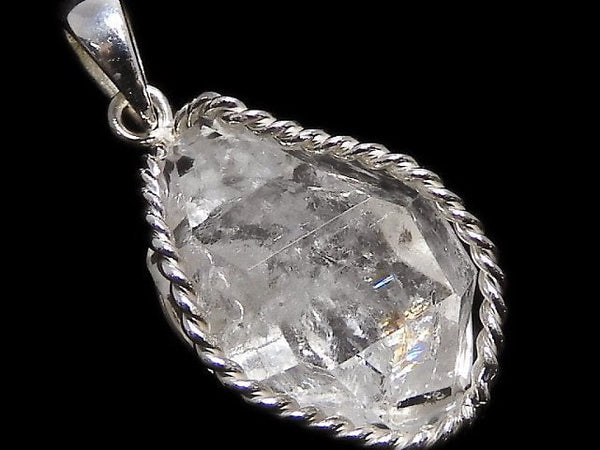 [Video][One of a kind] NYHerkimer Diamond Pendant Silver925 NO.37