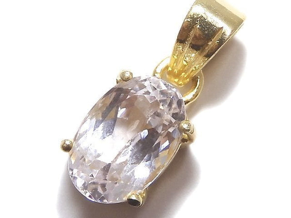 [Video][One of a kind] High Quality Kunzite AAA Faceted Pendant 18KGP NO.32