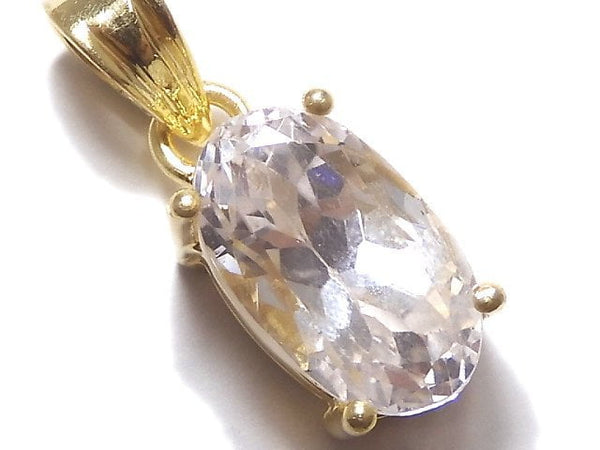 [Video][One of a kind] High Quality Kunzite AAA Faceted Pendant 18KGP NO.36