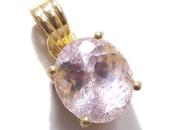 [Video][One of a kind] High Quality Kunzite AAA Faceted Pendant 18KGP NO.37