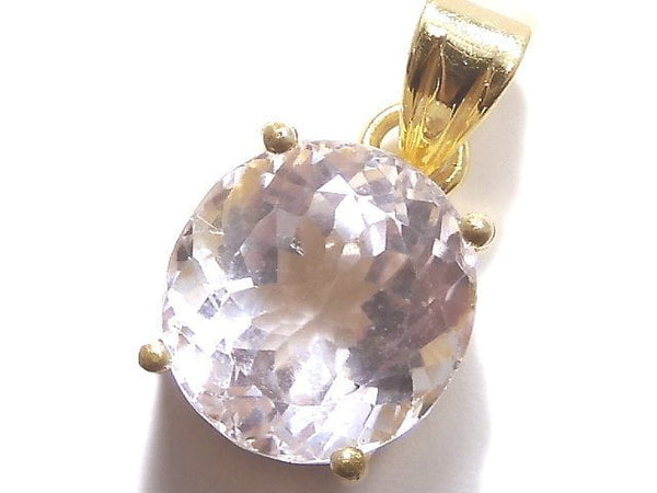 [Video][One of a kind] High Quality Kunzite AAA Faceted Pendant 18KGP NO.38
