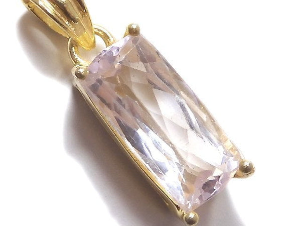 [Video][One of a kind] High Quality Kunzite AAA Faceted Pendant 18KGP NO.40