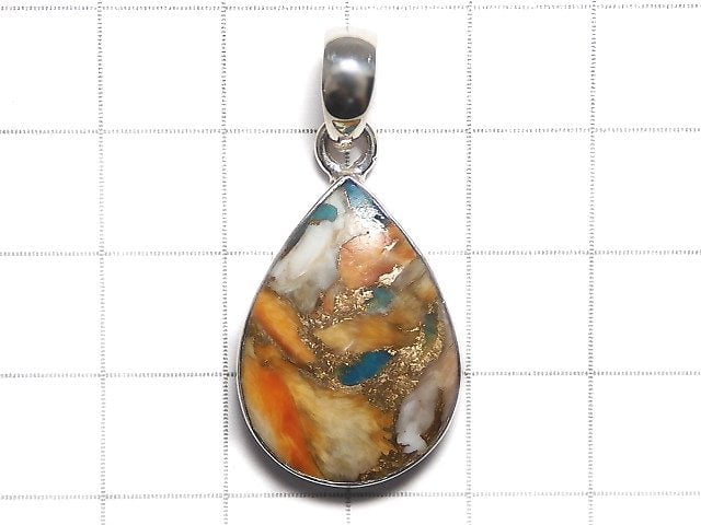 [Video][One of a kind] Oyster Copper Turquoise AAA Pendant Silver925 NO.1