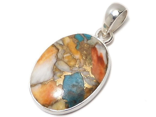 [Video][One of a kind] Oyster Copper Turquoise AAA Pendant Silver925 NO.6