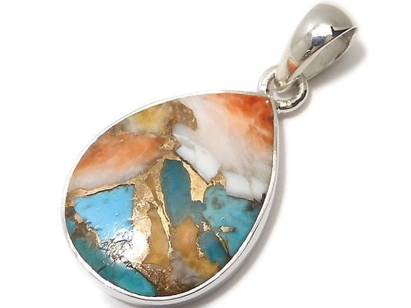 [Video][One of a kind] Oyster Copper Turquoise AAA Pendant Silver925 NO.9
