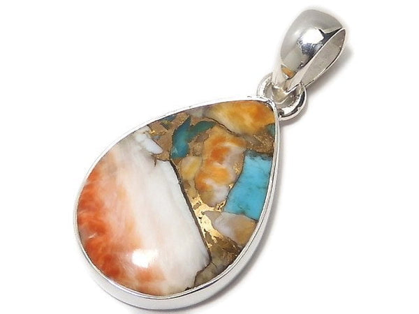 [Video][One of a kind] Oyster Copper Turquoise AAA Pendant Silver925 NO.11