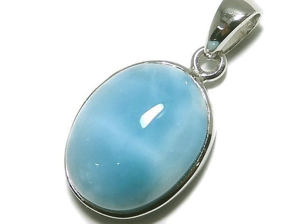 [Video][One of a kind] High quality Larimar Pectolite AAA Pendant Silver925 NO.74