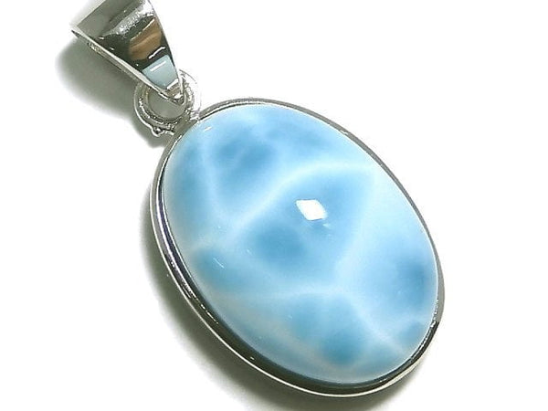 [Video][One of a kind] High quality Larimar Pectolite AAA Pendant Silver925 NO.75