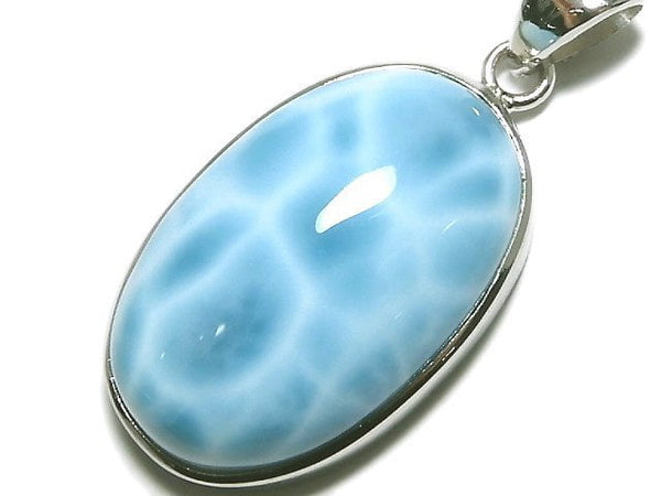 [Video][One of a kind] High Quality Larimar Pectolite AAA Pendant Silver925 NO.79