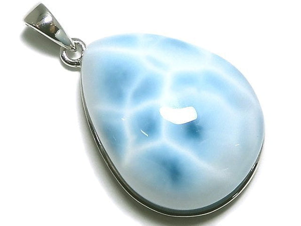 [Video][One of a kind] High quality Larimar Pectolite AAA Pendant Silver925 NO.81