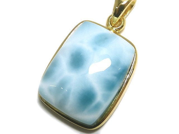 [Video][One of a kind] High quality Larimar Pectolite AAA Pendant 18KGP NO.85
