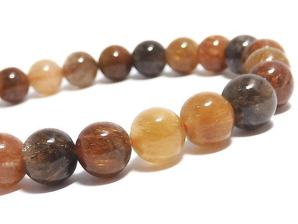 [Video][One of a kind] Multi color Rutilated Quartz AAA Round 7.5mm Bracelet NO.376