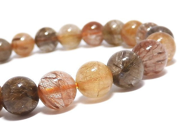 [Video][One of a kind] Multi color Rutilated Quartz AAA Round 8mm Bracelet NO.380