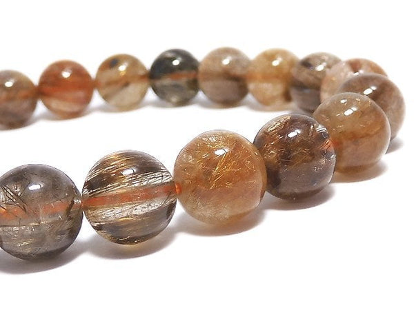 [Video][One of a kind] Multi color Rutilated Quartz AAA Round 8.5mm Bracelet NO.381