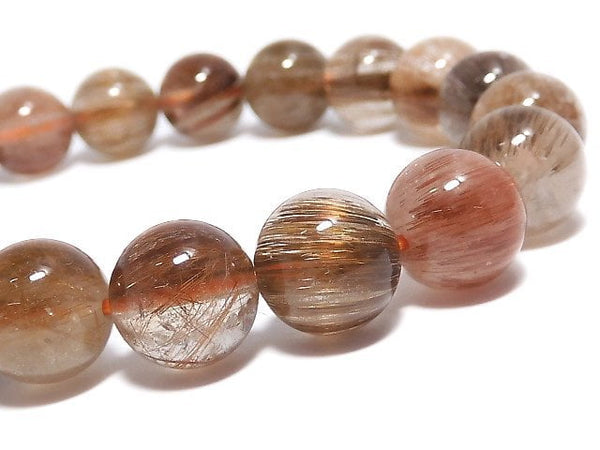 [Video][One of a kind] Multi color Rutilated Quartz AAA- Round 9.5mm Bracelet NO.386