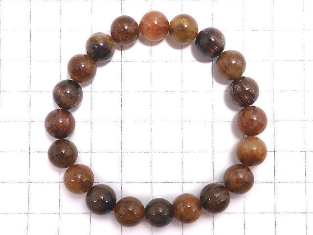 [Video][One of a kind] Multi color Rutilated Quartz AAA- Round 9.5mm Bracelet NO.387