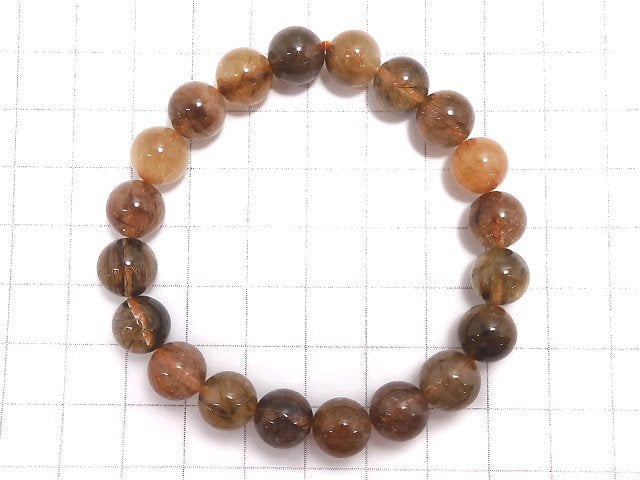 [Video][One of a kind] Multi color Rutilated Quartz AAA- Round 9.5mm Bracelet NO.388