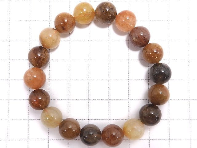 [Video][One of a kind] Multi color Rutilated Quartz AAA Round 10.5mm Bracelet NO.390