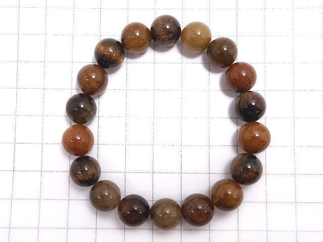 [Video][One of a kind] Multi color Rutilated Quartz AAA Round 11mm Bracelet NO.391