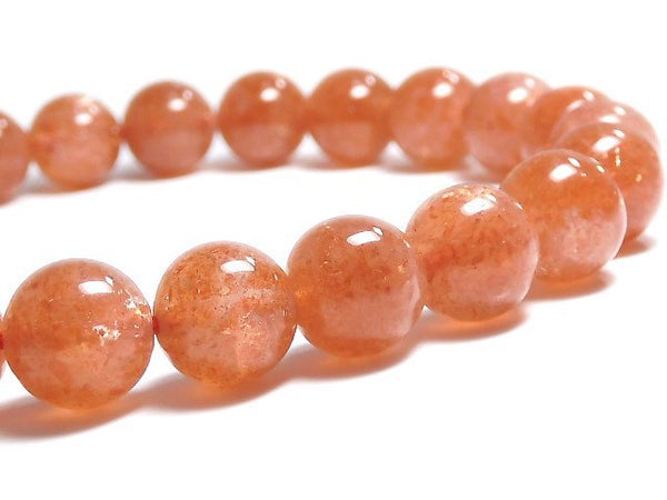 [Video][One of a kind] High Quality Sunstone AAA+ Round 8mm Bracelet NO.105