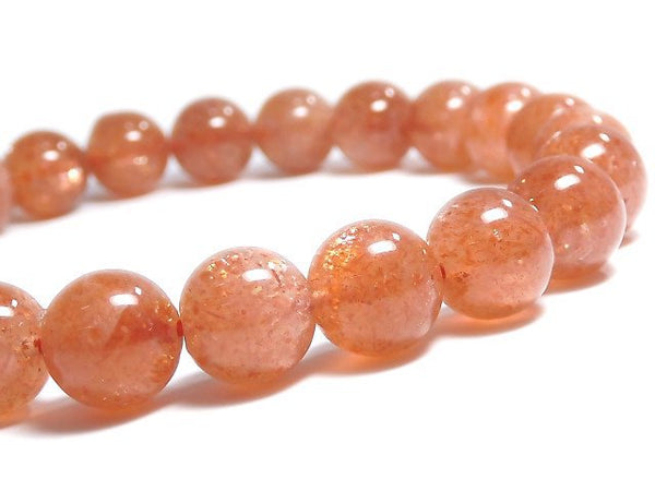 [Video][One of a kind] High Quality Sunstone AAA+ Round 8mm Bracelet NO.106