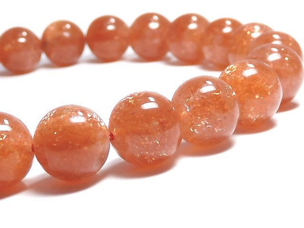 [Video][One of a kind] High Quality Sunstone AAA+ Round 9mm Bracelet NO.112