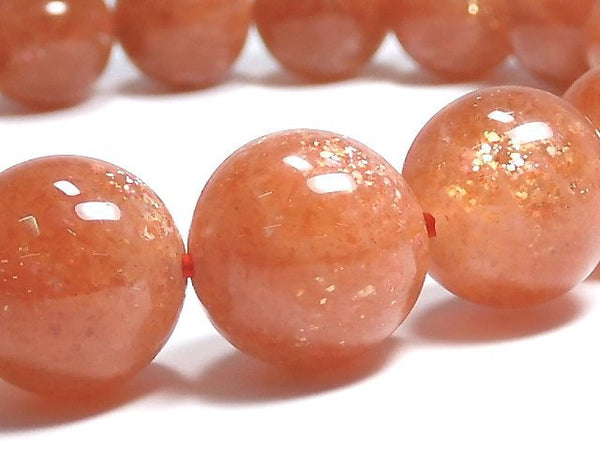 [Video][One of a kind] High Quality Sunstone AAA+ Round 11mm Bracelet NO.117