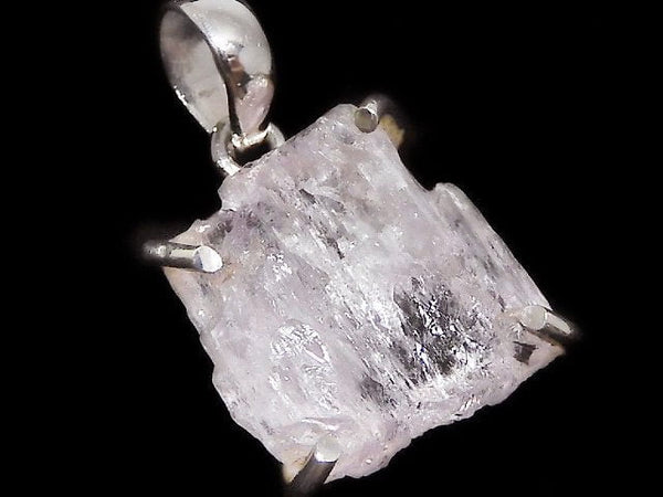 [Video][One of a kind] Kunzite Rough Rock Nugget Pendant Silver925 NO.2
