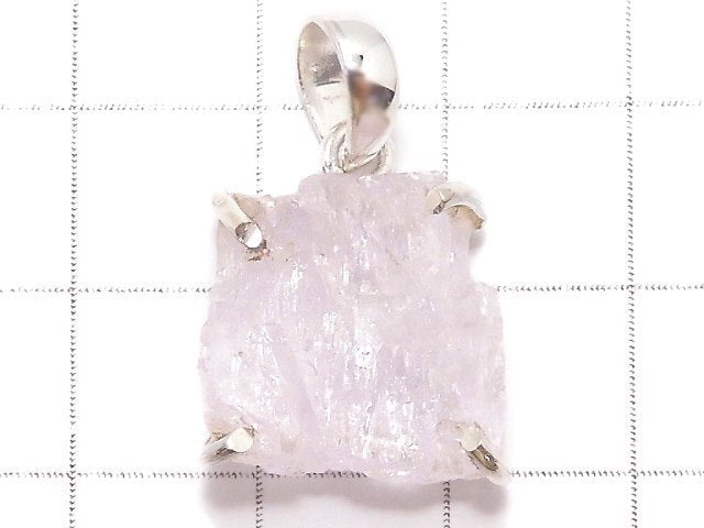 [Video][One of a kind] Kunzite Rough Rock Nugget Pendant Silver925 NO.2