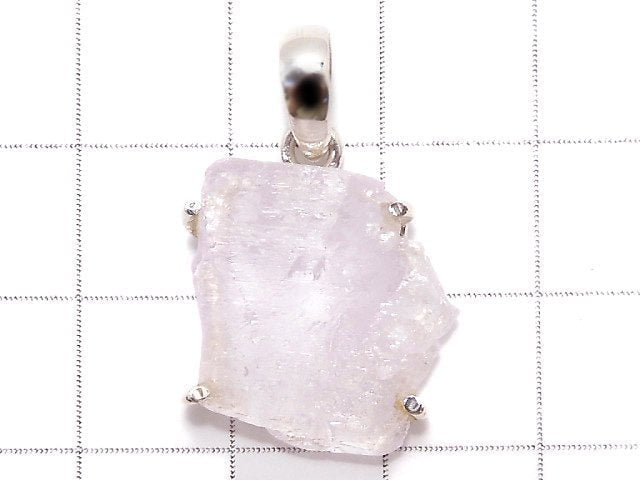 [Video][One of a kind] Kunzite Rough Rock Nugget Pendant Silver925 NO.3