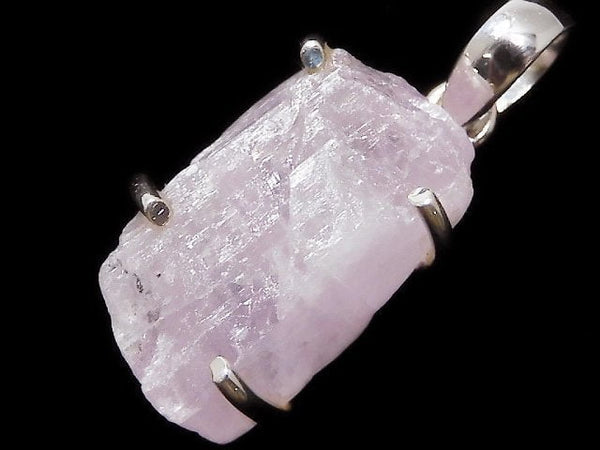 [Video][One of a kind] Kunzite Rough Rock Nugget Pendant Silver925 NO.7