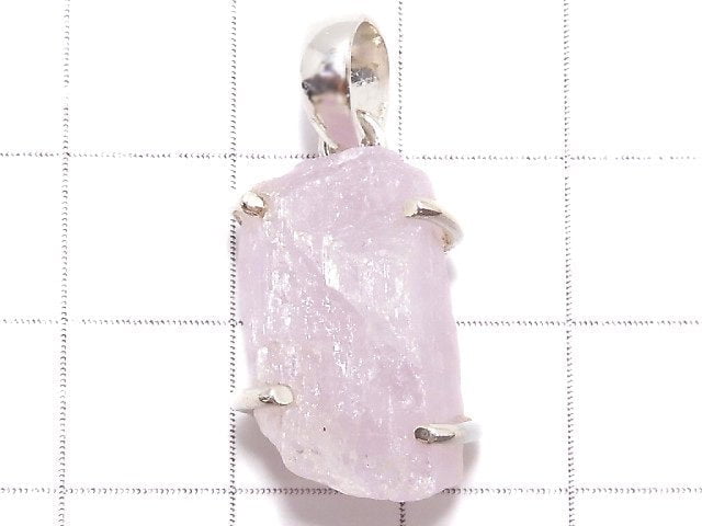[Video][One of a kind] Kunzite Rough Rock Nugget Pendant Silver925 NO.7