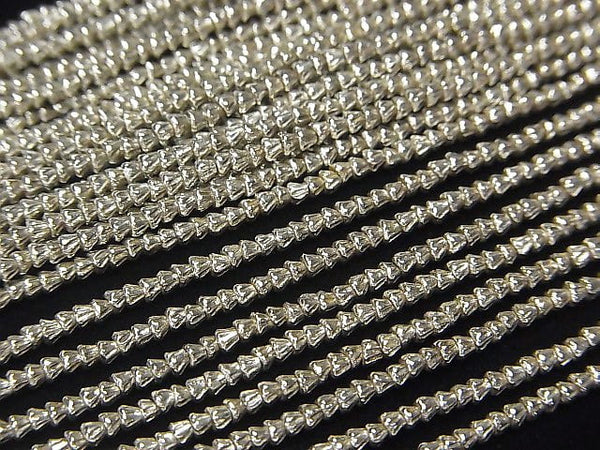 Karen Silver Triangle Roundel 1.2x1.7x1.7mm 1/4 or 1strand beads (aprx.27inch / 68cm)